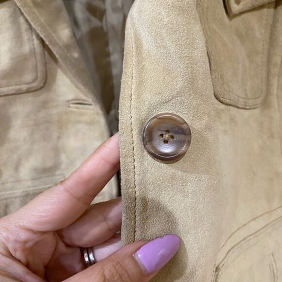 Vintage J. Crew leather‎ jacket size small button down - Picture 3 of 6